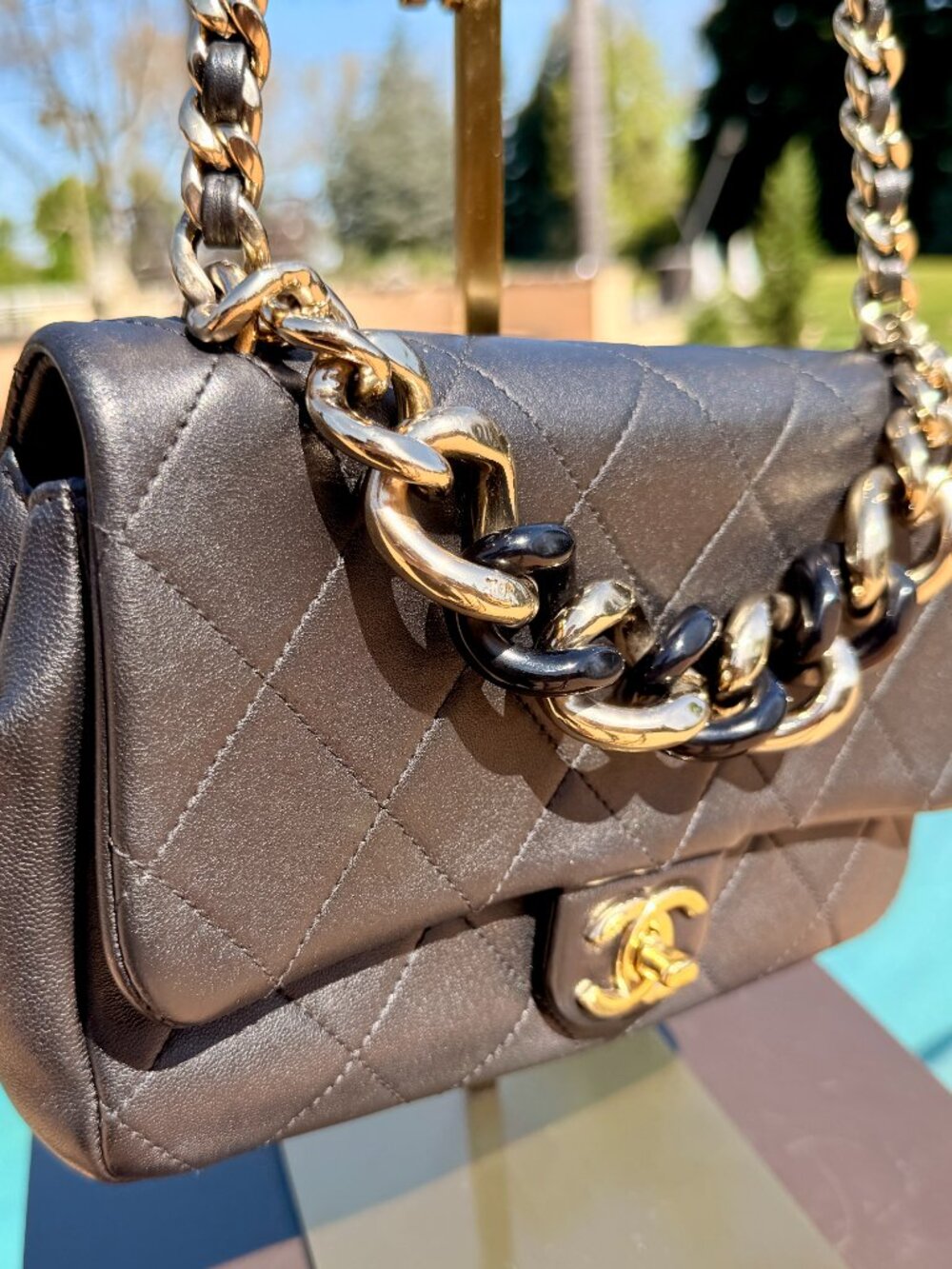CHANEL Crossbody/Shoulder Quilted CC Funky Town Flap (Chain In Front of Flap) - Picture 2 of 4